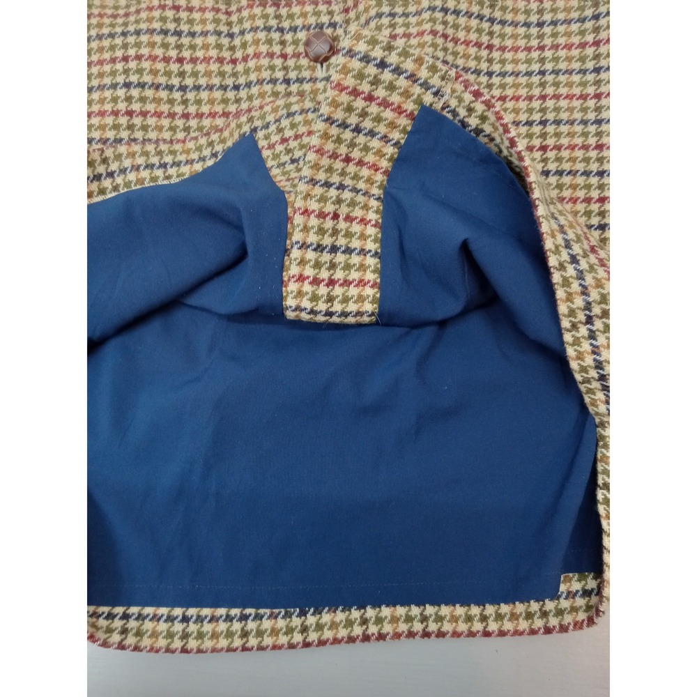 Talbots Wool Blend Houndstooth Button Front Skirt Size 8 tan Academia Preppy - Picture 4 of 11